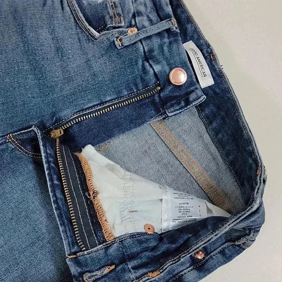 Good American Good Waist Distressed Skinny Ankle Jeans Blue476 - Picture 9 of 14